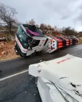 Konya’da doğal gaz yüklü tanker devrildi